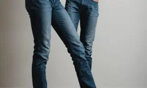 Dwie osoby w jeansach, jedna noga lekko zgięta. Dowiedz się, jak rozciągnąć jeansy, by były idealnie dopasowane.